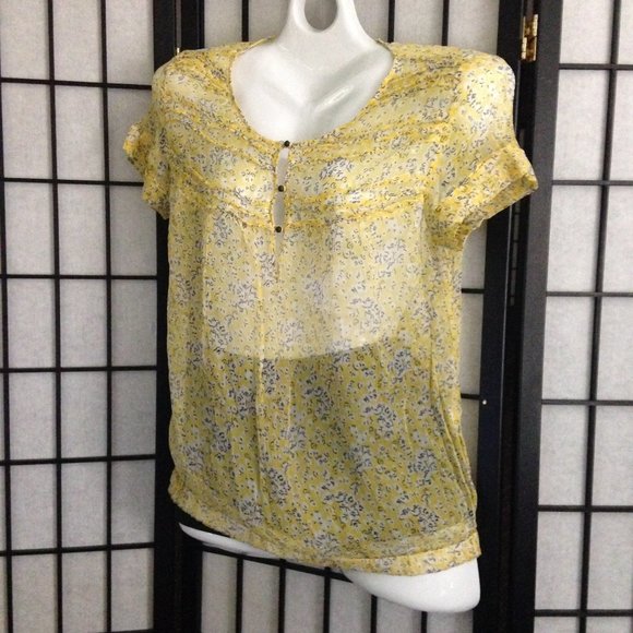 Zara Basic Floral So Soft Sheer Blouse - Picture 13 of 16